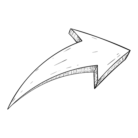 Arrow. Hand drawn sketch. Vector illustration isolated on white backgroundのイラスト素材