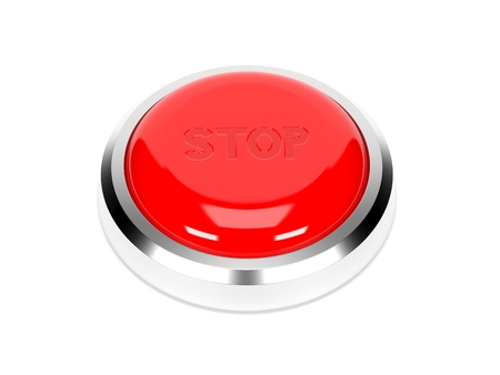Red STOP button. 3d rendring illustration isolatedの写真素材