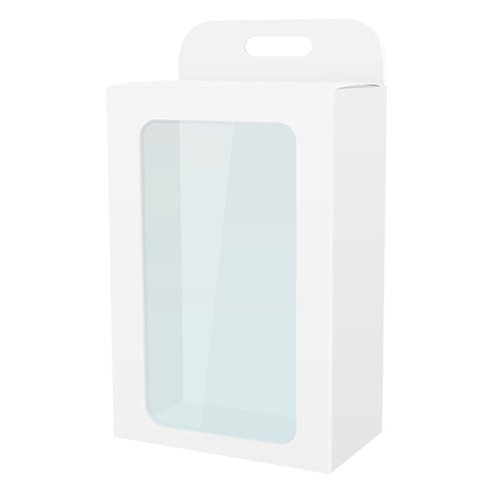 Packaging mock up. White display box with transparent windowのイラスト素材