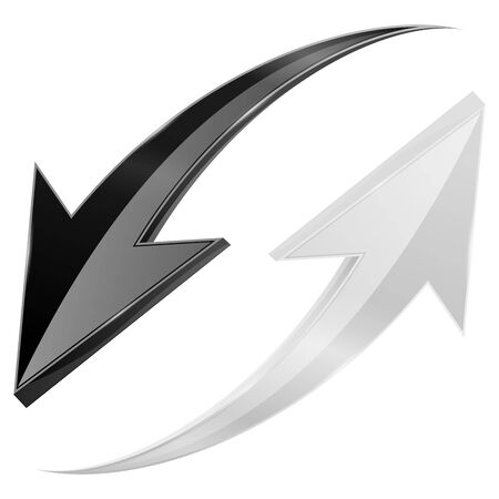 Black and white arrows setのイラスト素材