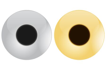 Rivets. Silver and golden elementsのイラスト素材