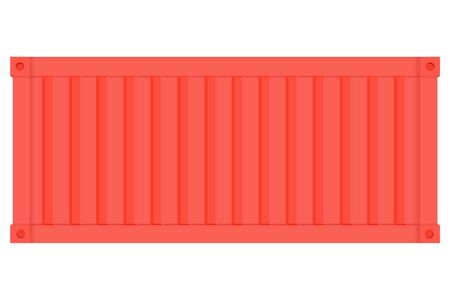 Shipping freight container. Red intermodal container. Side view. Vector illustration isolated on...