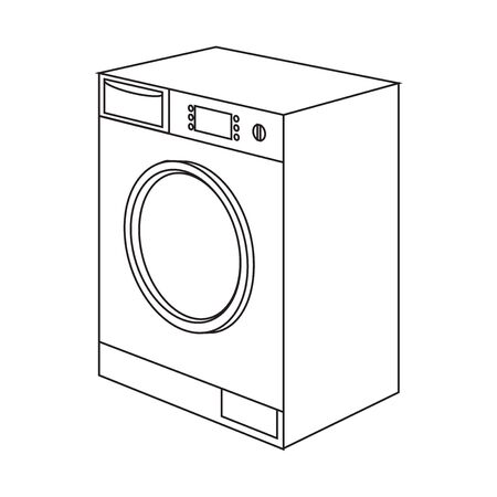 Washing machine icon. Vector illustration isolated on white background.のイラスト素材