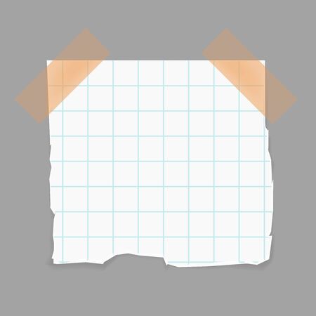 Blank piece of paper attached with adhesive tapeのイラスト素材