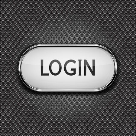 Login button on metal perforated backgroundのイラスト素材