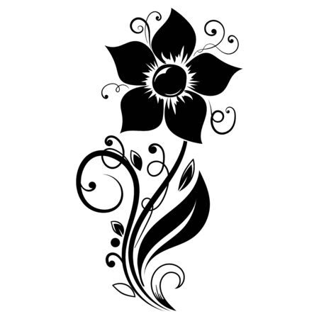 Flower design. Decorative element. Vector illustration isolated on white backgroundのイラスト素材