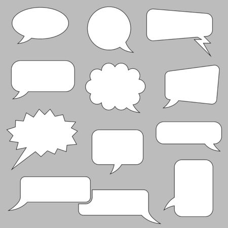 Speech bubbles set. Vector illustration on grau backgroundのイラスト素材