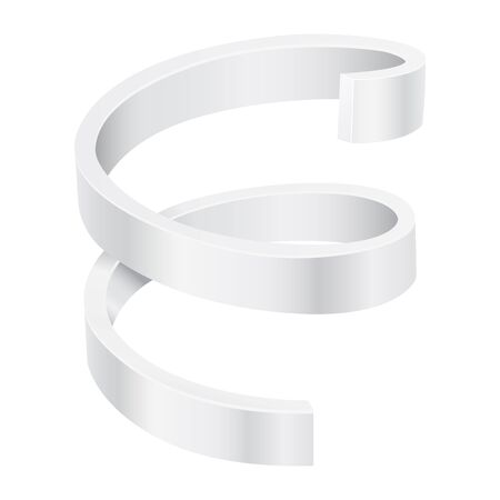White swirl spiral. Vector 3d illustration isolated on white backgroundのイラスト素材