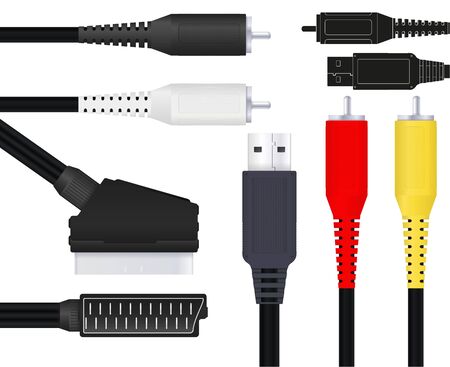 Audio and tv cablesのイラスト素材