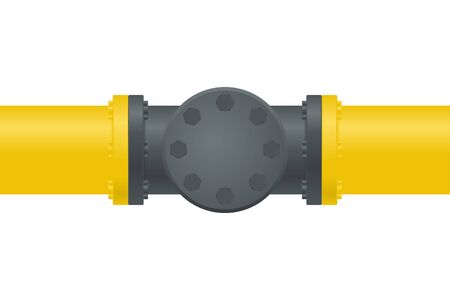 Gas pipe with flange. Vector illustration isolated on white backgroundのイラスト素材