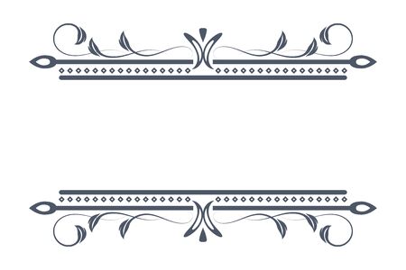 Text floral decorations. Symmetric typographic elements isolated on white background. Vector illustrationのイラスト素材