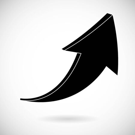 Up arrow. Black flat icon. Vector illustrationのイラスト素材