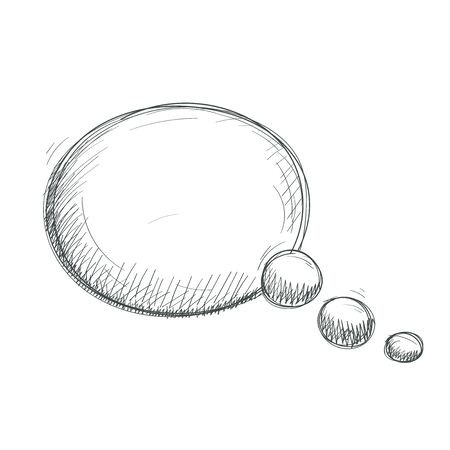 Speech bubble. Hand drawn sketch. Vector illustration isolated on white backgroundのイラスト素材