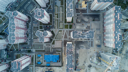 Bird's eye view of the big cityの写真素材