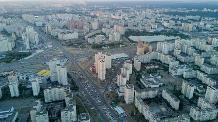 Bird's eye view of the big cityの写真素材