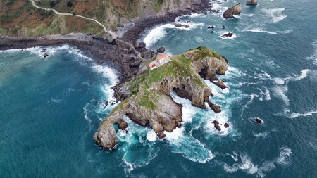 Gaztelugatxe island. Biscay, Basque Country (Spain)の写真素材