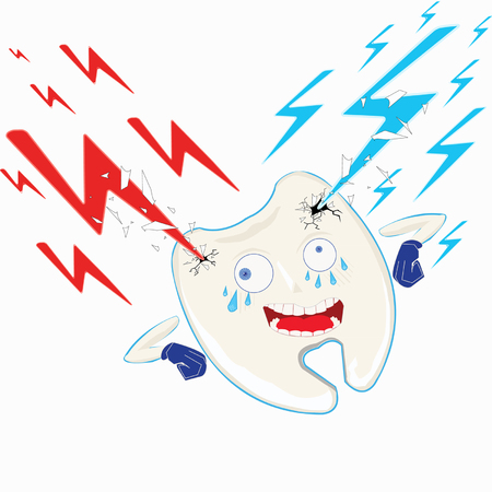 bad tooth with hypersensitive teeth hot and  coldのイラスト素材