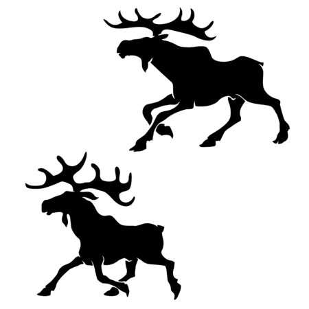 Moose silhouette vector illustration.のイラスト素材