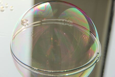 soap bubble on the mirror edifiable surface