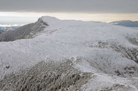 White snowy mountain in Romania