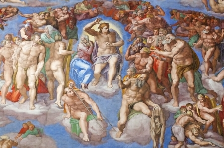 The Last Judgment by Michelangelo in the Sistine Chapel,のeditorial素材