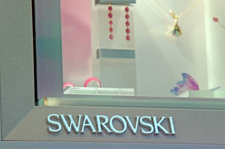 ROME, ITALY - MARCH 08: Jewelry Swarovski shop on Via del Condotti in Rome on March 08, 2011 in Rome, Italyのeditorial素材
