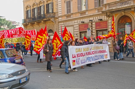 ROME, ITALY - MARCH 11  General strike in the transport sector on March 11, 2011 in Rome, Italyのeditorial素材