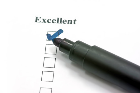 Excellent customer service and a marker の写真素材