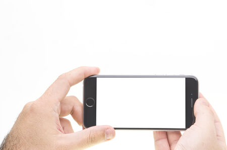 Hands with blank iphone 6のeditorial素材