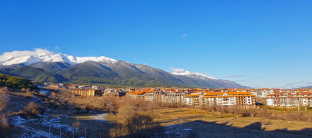View of Bansko city and surrounding, Pirin mountainsの写真素材