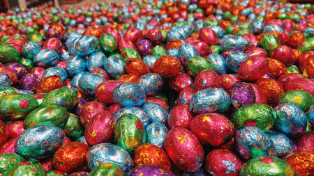 Colored chocolate Easter egg candy
