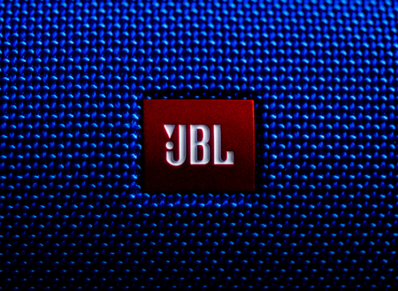 Bishkek, Kyrgyzstan - 21 April, 2017: Blue Speaker JBL Charge 3