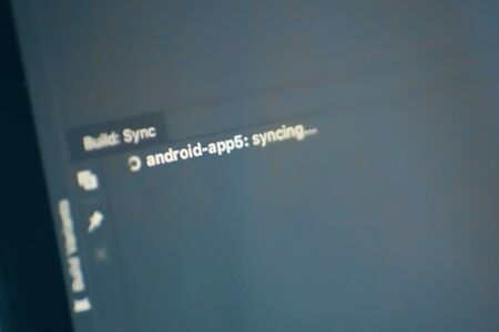 Bishkek, Kyrgyzstan - January 17, 2019: Mobile application build sync in Android Studio Software