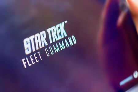 Bishkek, Kyrgyzstan - January 21, 2019: Loading screen of the game Star Trek Fleet Commandのeditorial素材