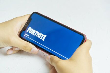 Bishkek, Kyrgyzstan - June 06, 2019: Loading screen from Fortnite.