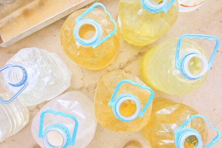 Big bottles of water. On white backgroundの写真素材