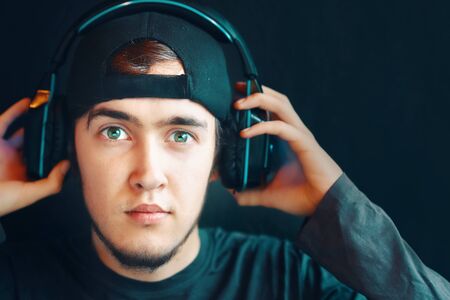 Cyber sport. The person has played enough games on the computer.の写真素材