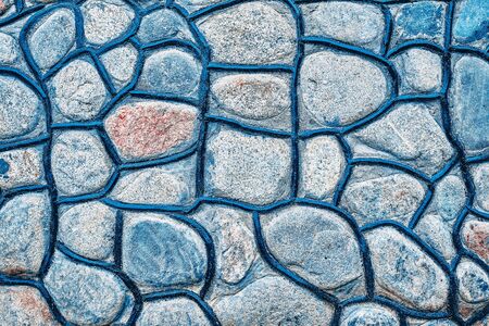 Texture rocks wall. Part of a rubble wall, for background or texture.の写真素材