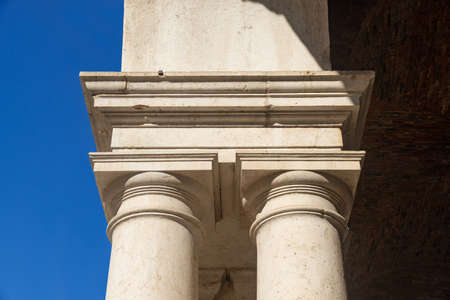 On the ground floor of the Palladian Basilica of Vicenza, the order of columns is in the Doric style. The building is one of the best examples of Renaissance architecture. Architect Andrea Palladio.の写真素材