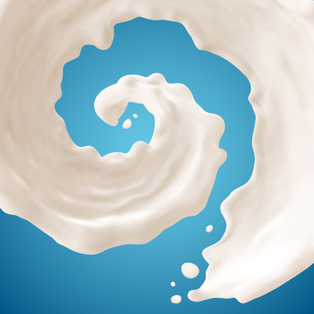 Milk splashes  on blue background. Gradient Mesh. EPS10.のイラスト素材