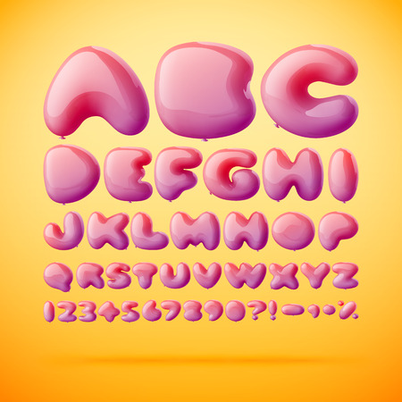 font made from balloons in letters shape. Gradient meshのイラスト素材