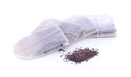 Teabag on white backgroundの写真素材