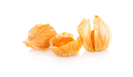 Cape gooseberry, physalis isolated on white backgroundの写真素材