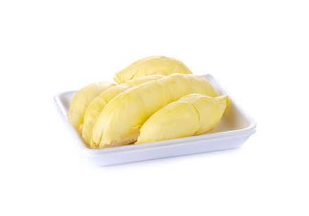 King of fruits, durian on white backgroundの写真素材