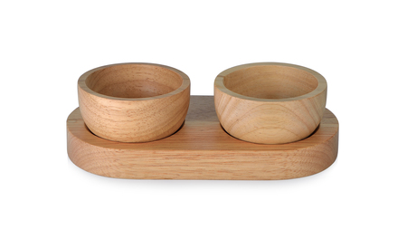 wooden Cup on white backgroundの写真素材