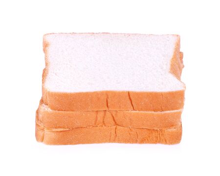 sliced bread isolated on white backgroundの写真素材