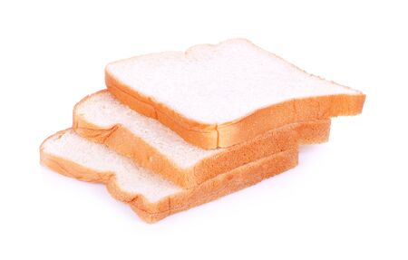 sliced bread isolated on white backgroundの写真素材
