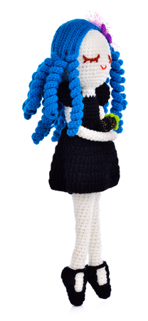 Female doll isolated from white background.の写真素材