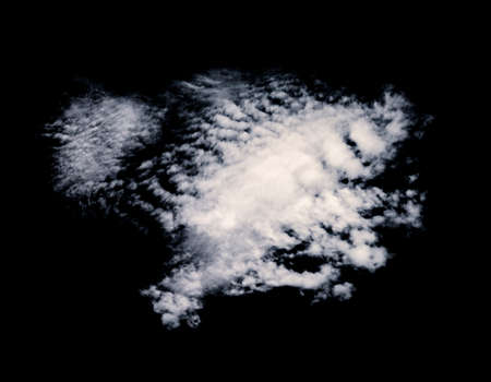 white clouds isolated on black background