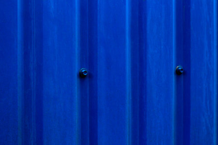 blue corrugated board. close up. background pictureの写真素材